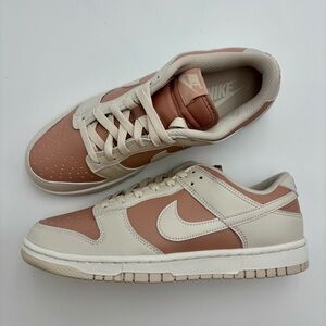 Women’s Nike Dunk Low Sneaker Particle Pink Lifestyle Shoes.